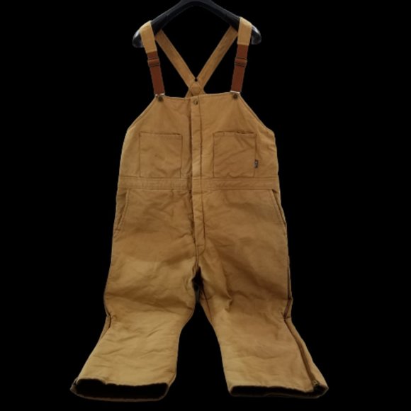 Walls Insulated Bibs Mens 2XL Short Brown Winter Overalls Hunting Outdoors